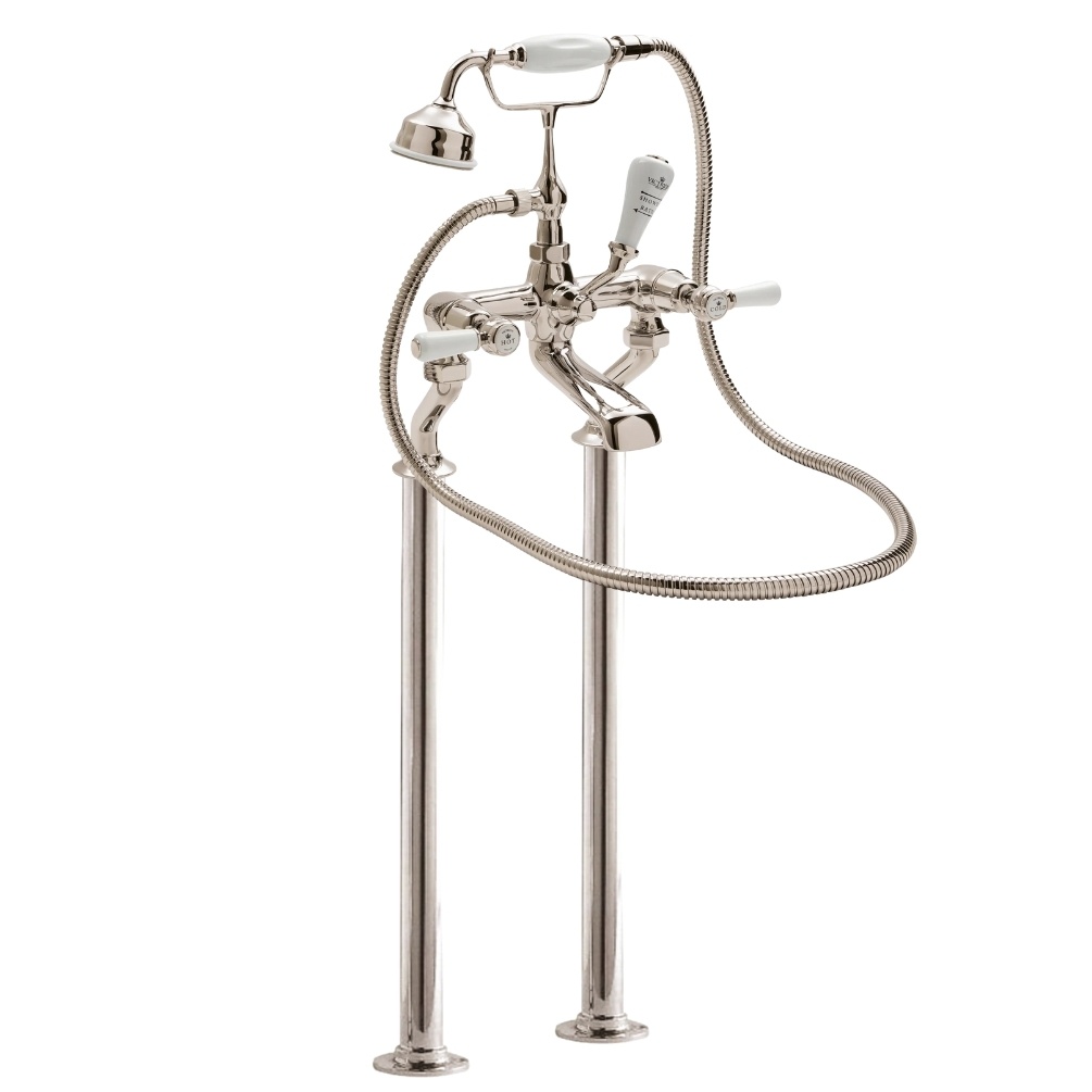 BC Designs Victrion Lever Nickel Freestanding Bath Shower Mixer Cut Out
